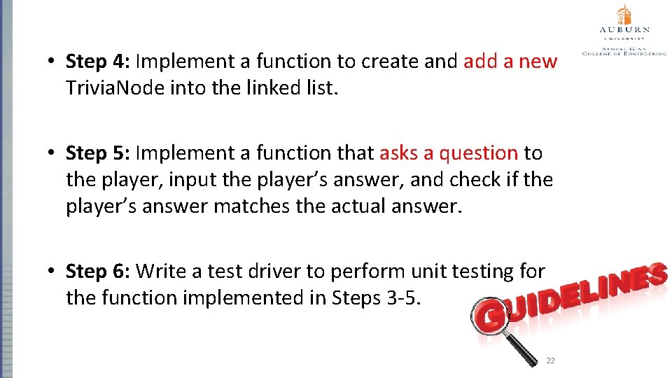  • Step 4: Implement a function to create and add a new Trivia.