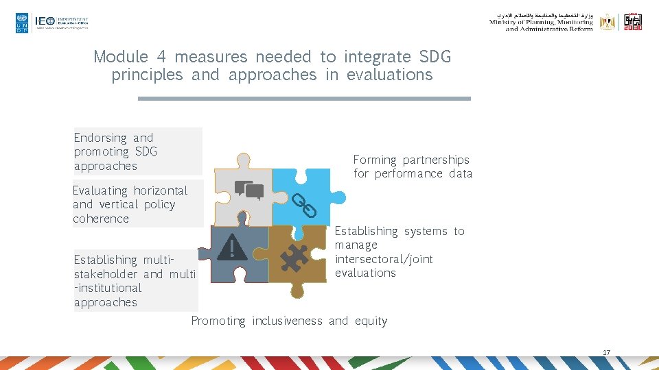 Module 4 measures needed to integrate SDG principles and approaches in evaluations Endorsing and