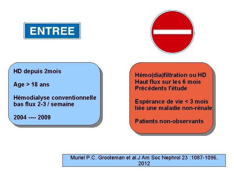 HD depuis 2 mois Hémo(dia)filtration ou HD Haut flux sur les 6 mois Précédents