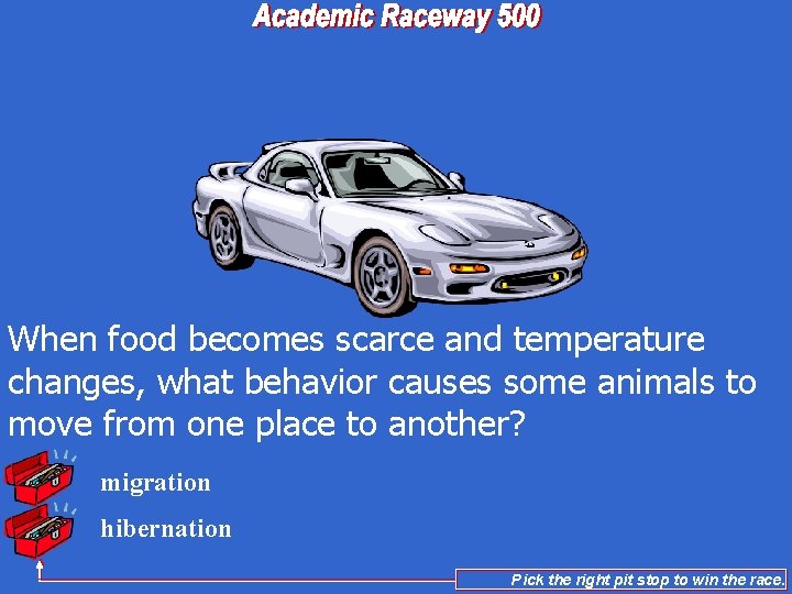 When food becomes scarce and temperature changes, what behavior causes some animals to move