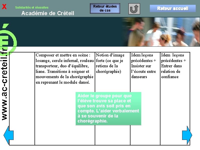 x Solidarités et réussites Académie de Créteil Retour études de cas Composer et mettre