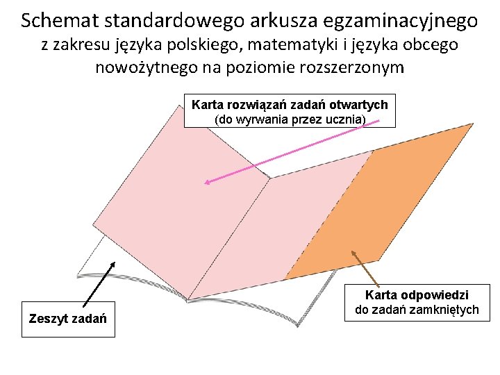 Schemat standardowego arkusza egzaminacyjnego z zakresu języka polskiego, matematyki i języka obcego nowożytnego na
