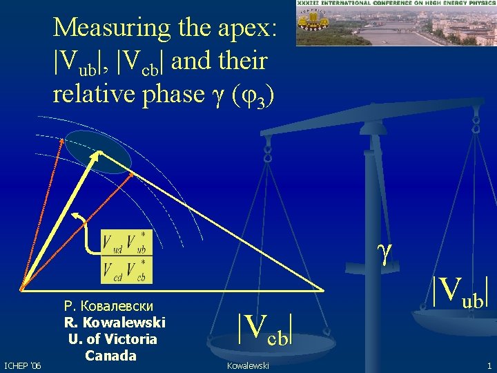 Measuring the apex: |Vub|, |Vcb| and their relative phase γ (φ3) γ ICHEP '06