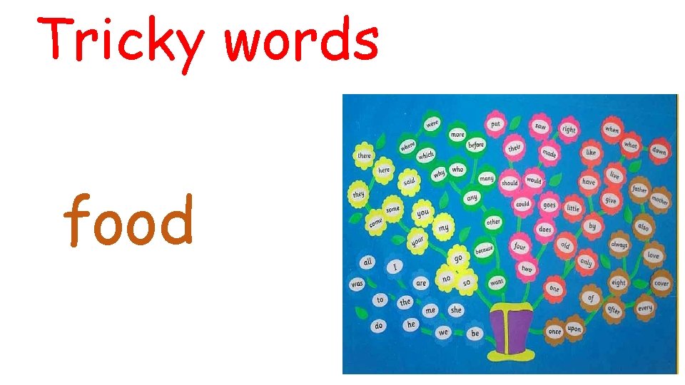 Tricky words food 