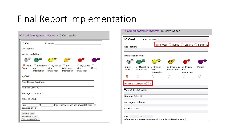 Final Report implementation 