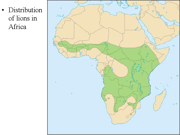  • Distribution of lions in Africa 