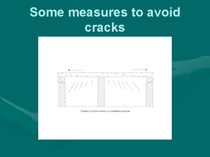 Some measures to avoid cracks 