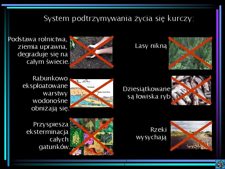 System podtrzymywania życia się kurczy: Podstawa rolnictwa, ziemia uprawna, degraduje się na całym świecie.