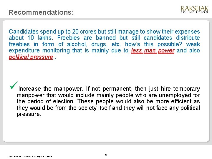 Recommendations: Candidates spend up to 20 crores but still manage to show their expenses