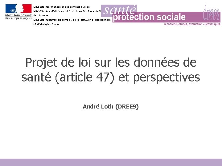 Ministère des finances et des comptes publics Ministère des affaires sociales, de la santé