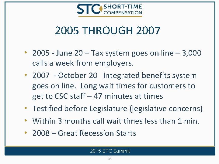 2005 THROUGH 2007 • 2005 - June 20 – Tax system goes on line