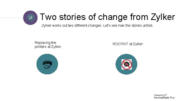 Two stories of change from Zylker works out two different changes. Let’s see how