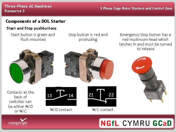 Three-Phase AC Machines Resource 3 3 Phase Cage Rotor Starters and Control Gear Components