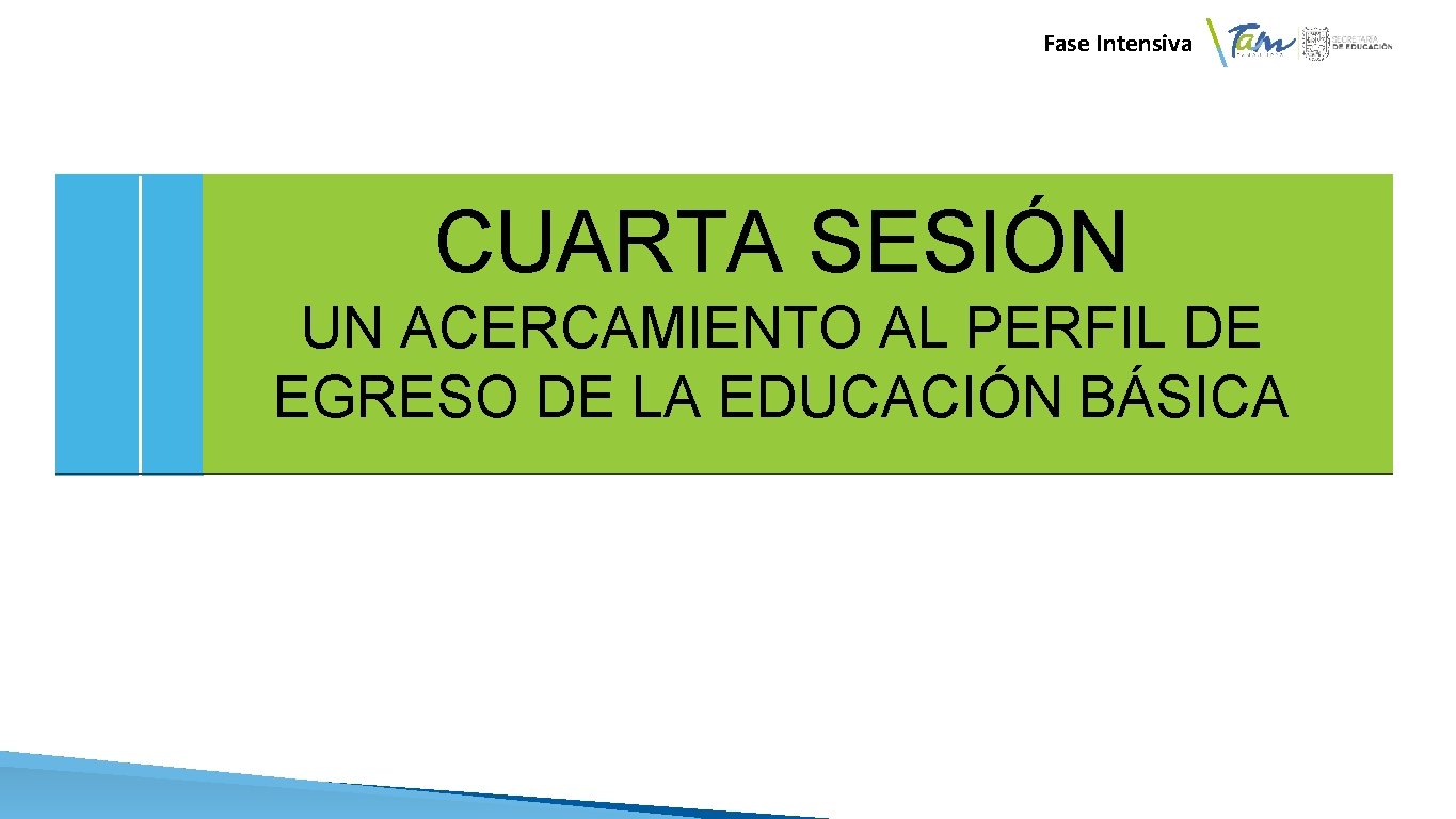 Fase Intensiva CUARTA SESIÓN UN ACERCAMIENTO AL PERFIL DE EGRESO DE LA EDUCACIÓN BÁSICA