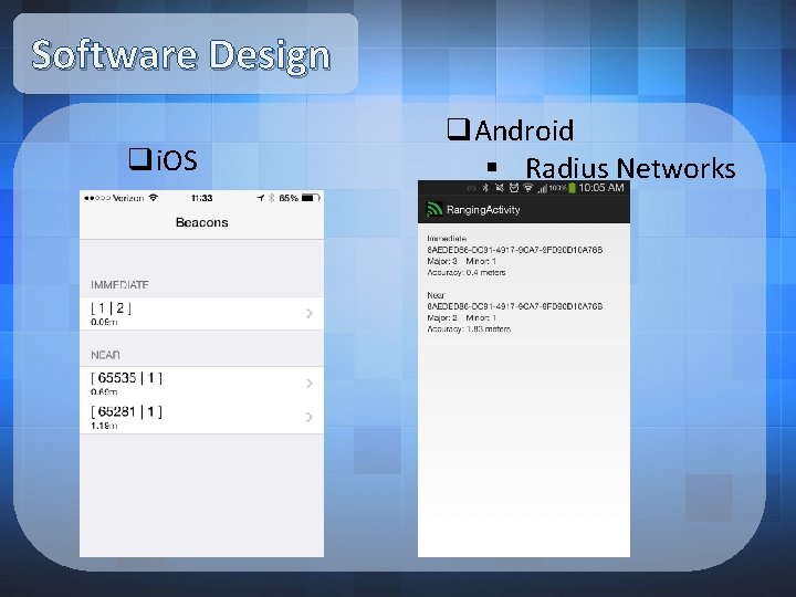 Software Design qi. OS q. Android § Radius Networks 