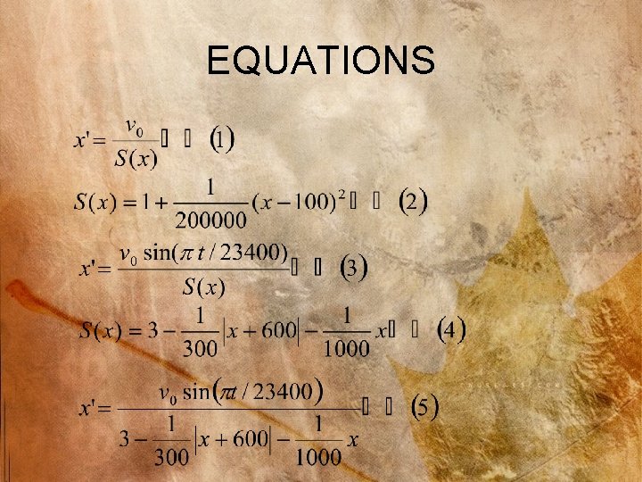 EQUATIONS 