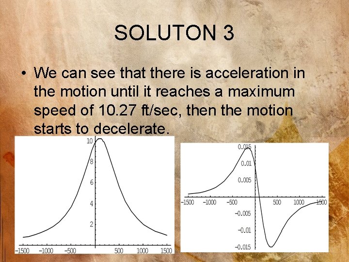 SOLUTON 3 • We can see that there is acceleration in the motion until