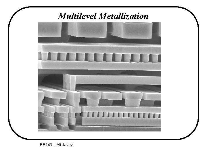 Multilevel Metallization EE 143 – Ali Javey 