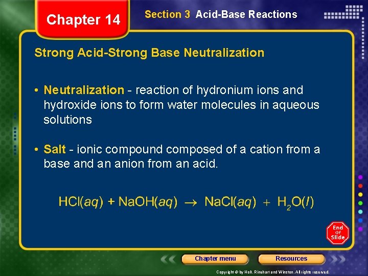Chapter 14 Section 3 AcidBase Reactions Conjugate Acids