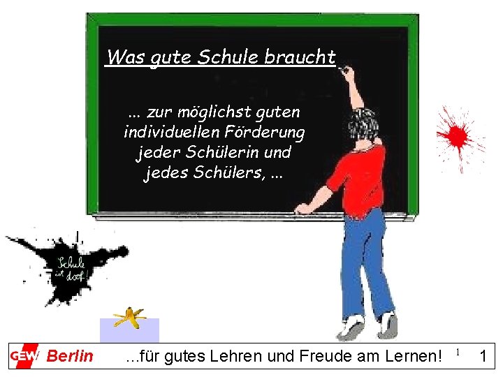 Was gute Schule braucht. . . zur möglichst guten individuellen Förderung jeder Schülerin und