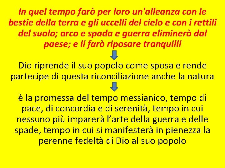 In quel tempo farò per loro un'alleanza con le bestie della terra e gli