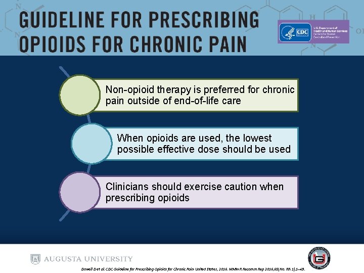 Non-opioid therapy is preferred for chronic pain outside of end-of-life care When opioids are Non-opioid therapy is preferred for chronic pain outside of end-of-life care When opioids are