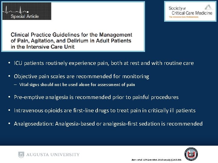 2013 PAD Guidelines • ICU patients routinely experience pain, both at rest and with 2013 PAD Guidelines • ICU patients routinely experience pain, both at rest and with