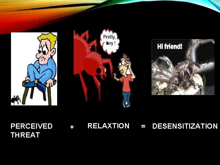 PERCEIVED THREAT + RELAXTION = DESENSITIZATION PERCEIVED THREAT + RELAXTION = DESENSITIZATION