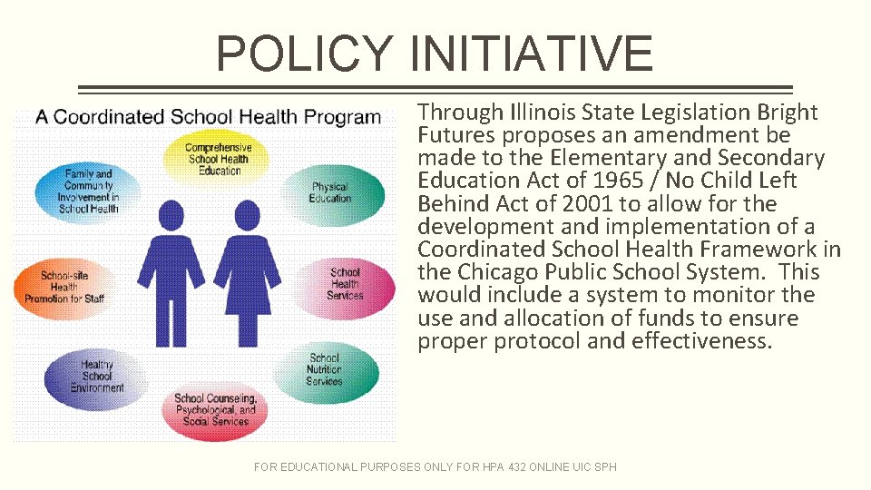 POLICY INITIATIVE Through Illinois State Legislation Bright Futures proposes an amendment be made to POLICY INITIATIVE Through Illinois State Legislation Bright Futures proposes an amendment be made to