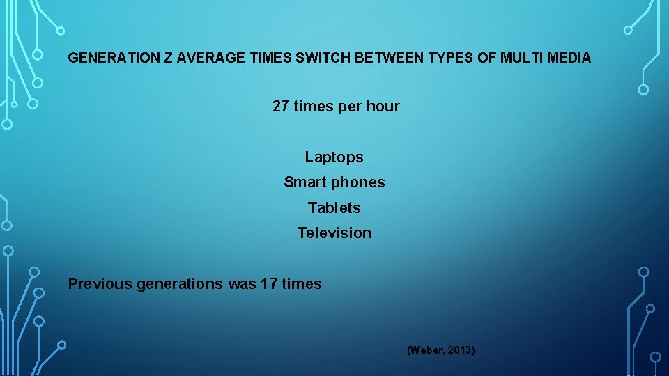 GENERATION Z AVERAGE TIMES SWITCH BETWEEN TYPES OF MULTI MEDIA 27 times per hour