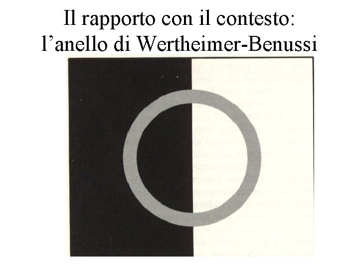 Il rapporto con il contesto: l’anello di Wertheimer-Benussi 