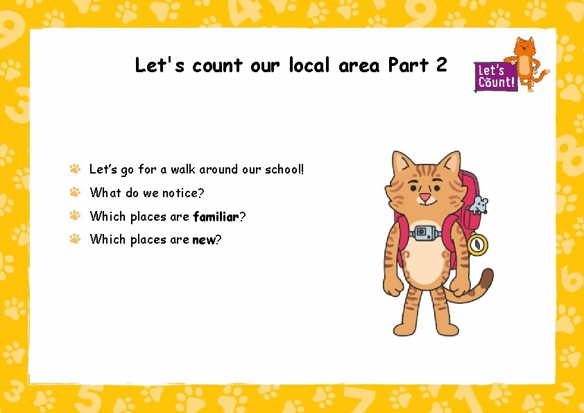 EYFS Let's count our local area Part 2 Let’s go for a walk around