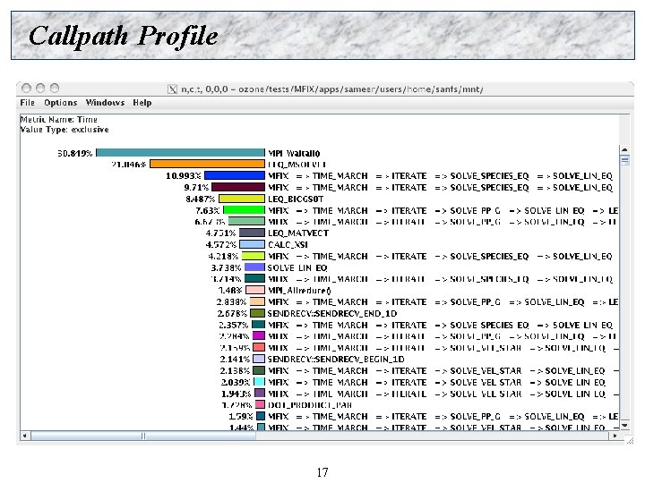 Callpath Profile 17 