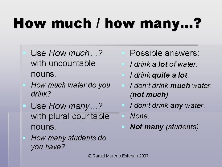 How Many Define Countable uncountable nouns a an some any how