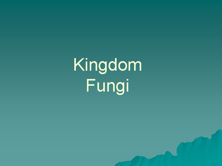 Kingdom Fungi 