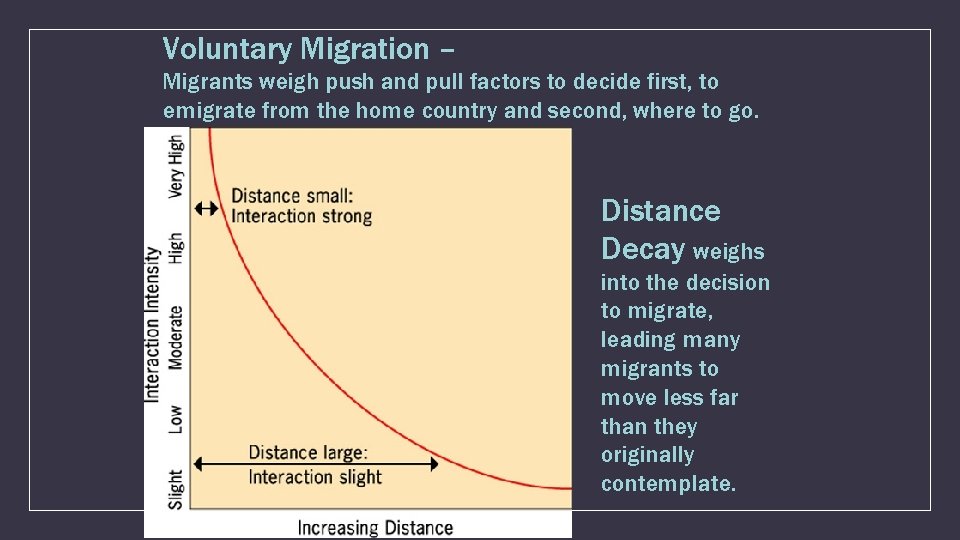 Voluntary Migration – Migrants weigh push and pull factors to decide first, to emigrate