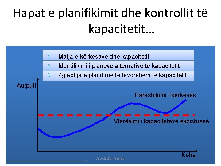 Hapat e planifikimit dhe kontrollit të kapacitetit… 2. Matja e kërkesave dhe kapacitetit Identifikimi