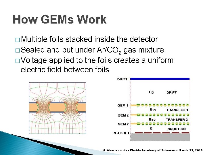 How GEMs Work � Multiple foils stacked inside the detector � Sealed and put