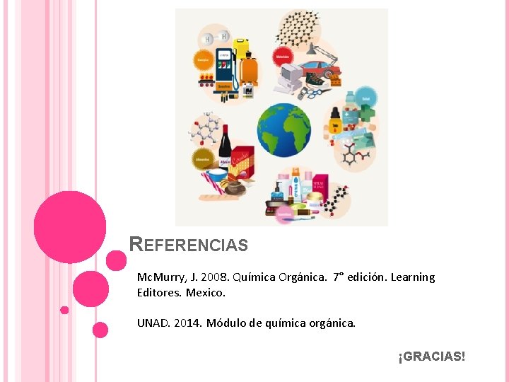 REFERENCIAS Mc. Murry, J. 2008. Química Orgánica. 7° edición. Learning Editores. Mexico. UNAD. 2014.