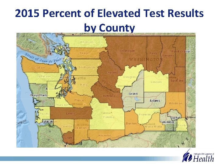 2015 Percent of Elevated Test Results by County 