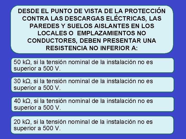 DESDE EL PUNTO DE VISTA DE LA PROTECCIÓN CONTRA LAS DESCARGAS ELÉCTRICAS, LAS PAREDES