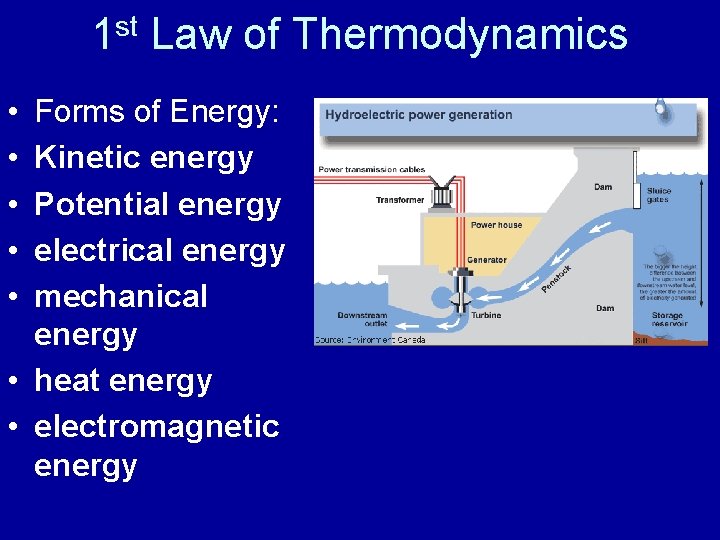 1 st Law of Thermodynamics • • • Forms of Energy: Kinetic energy Potential