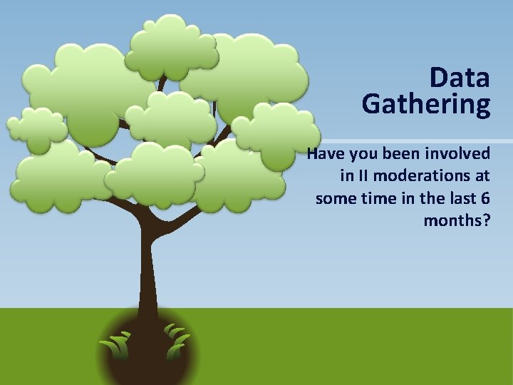 Data Gathering Have you been involved in II moderations at some time in the