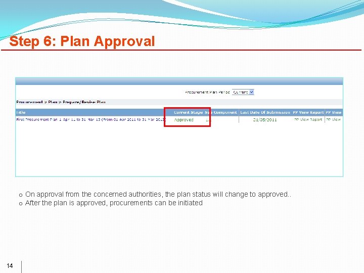 Step 6: Plan Approval o On approval from the concerned authorities, the plan status