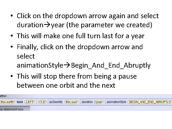 • Click on the dropdown arrow again and select duration year (the parameter • Click on the dropdown arrow again and select duration year (the parameter