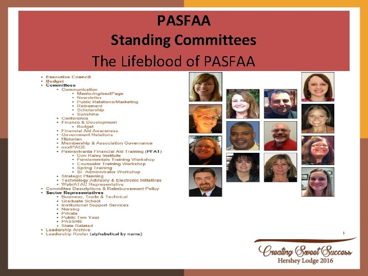 PASFAA Standing Committees The Lifeblood of PASFAA 