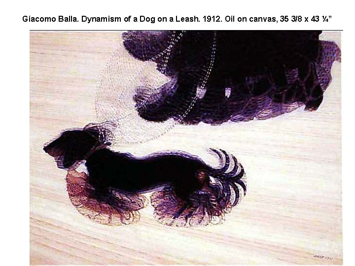 Giacomo Balla. Dynamism of a Dog on a Leash. 1912. Oil on canvas, 35