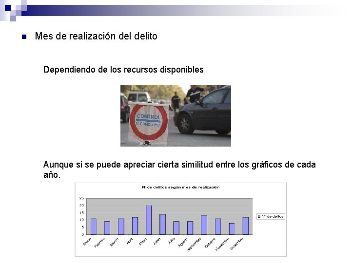 n Mes de realización delito Dependiendo de los recursos disponibles Aunque si se puede