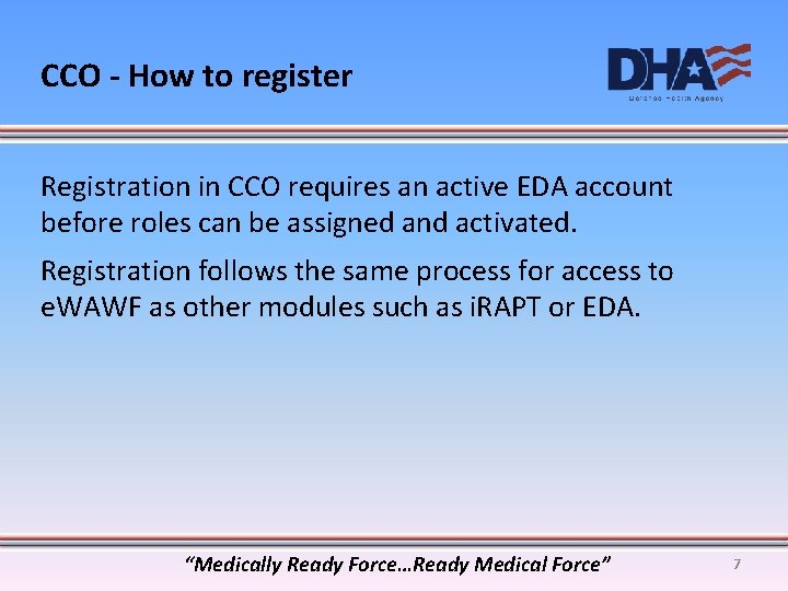 CCO - How to register Registration in CCO requires an active EDA account before