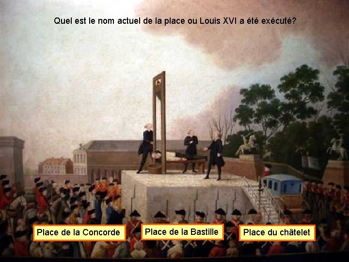Quel est le nom actuel de la place ou Louis XVI a été exécuté?